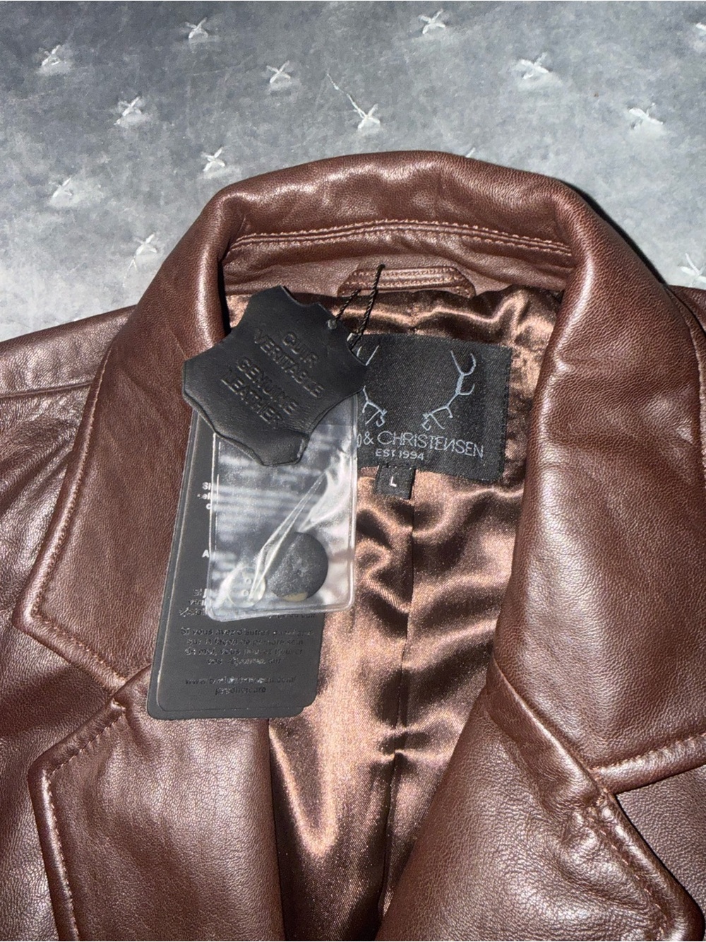 Bod&Christensen Classic Women's in Queen Brown Leather Blazer Jacket Size Large - Picture 9 of 13